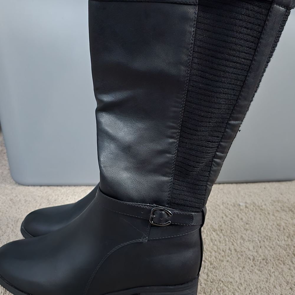 Cloudwalkers Avenue Wide Width Calf Women's Tall Linden Black Boots 9.5 Stretchy - Picture 4 of 8